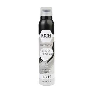 اسپری بدن مردانه ریچ بونومیا مدل Blacks Leegend حجم 200 میلی لیتر