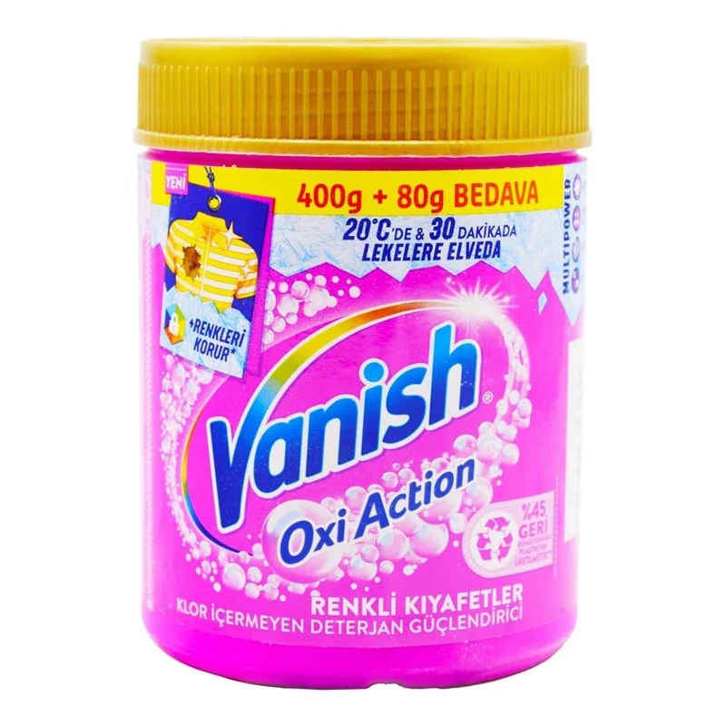پودر لکه بر ونیش VANISH  مدل Oxi Action وزن 80+400 گرم