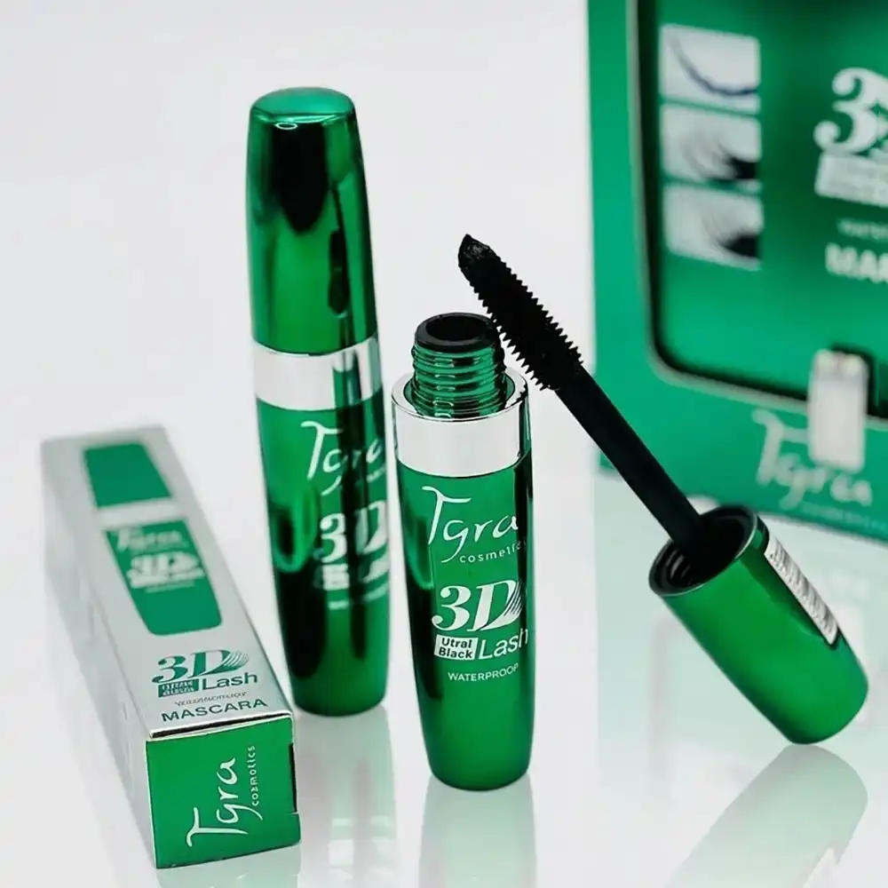 ریمل حجم دهنده ژله ای تایرا (Tyra) مدل 3D Ultra Black جعبه سبز وزن 14 گرمی