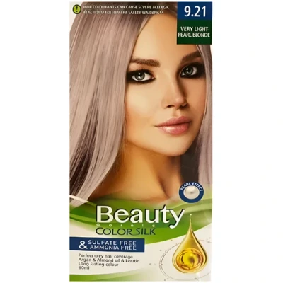 کیت رنگ مو زنانه بیوتی فاقد آمونیاک و سولفات شماره ۹.۲۱ دودی روشن (VERY LIGHT PEARL) حجم ۸۰ میل